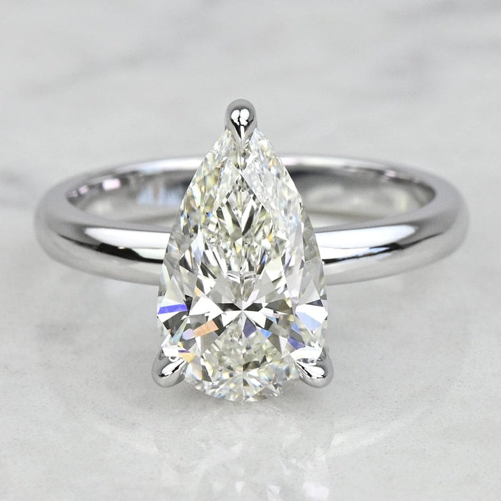 3.00 CT Pear Cut Lab Grown Diamond Engagement Ring Mapple Gems