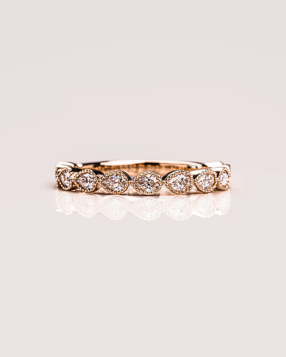 1.50 Ct Pear Cut Lab Grown Diamond Wedding Band Gift For Her Mapple Gems