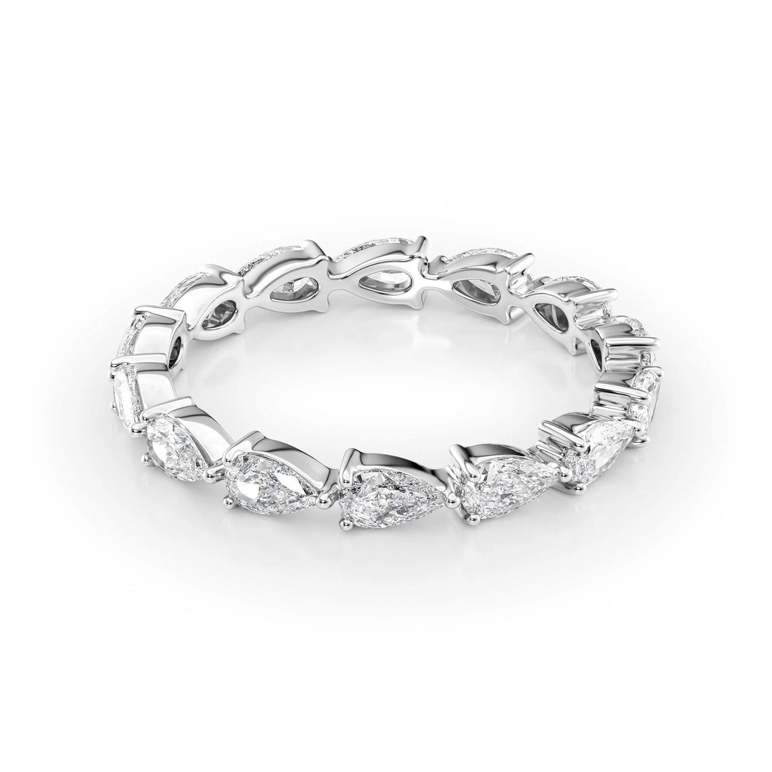 2.00 TCW Pear Cut Moissanite Wedding Band Mapple Gems