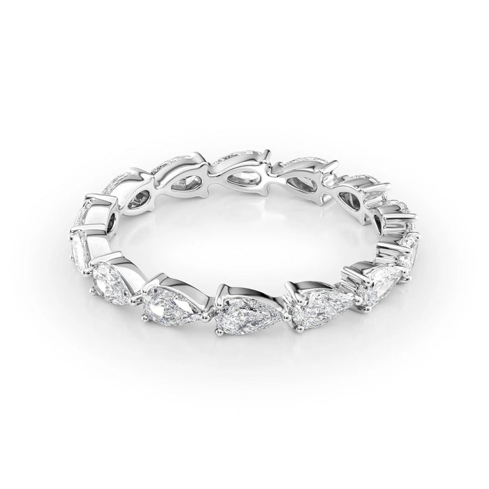 2.00 TCW Pear Cut Moissanite Wedding Band Mapple Gems