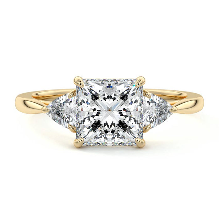 2.00 CT Princess Cut Lab Grown Diamond Three Stone Engagement Ring Mapple Gems