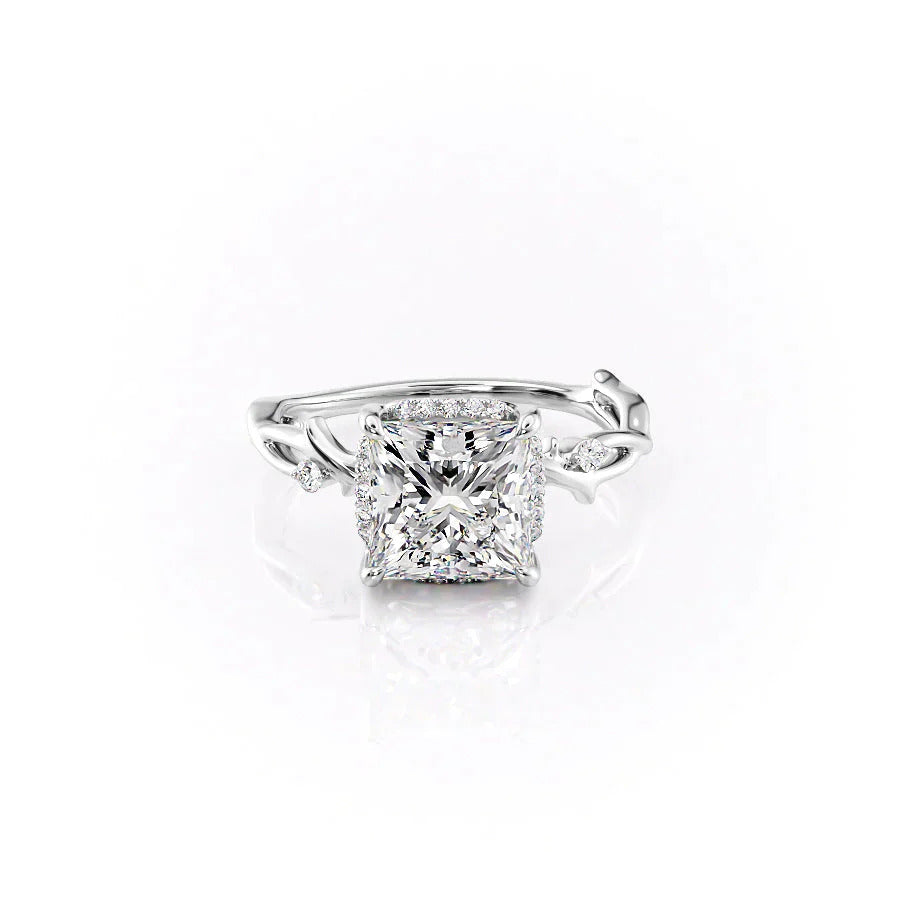 2.00 CT Princess Cut Moissanite Engagement Ring Mapple Gems