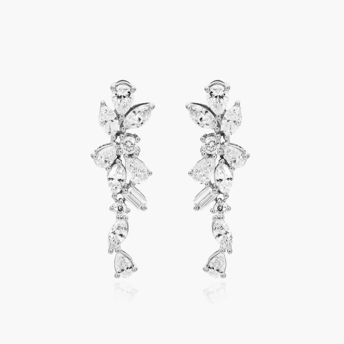 Marquise Cut Moissanite Mixed Shape Ear Climber Earrings - hero