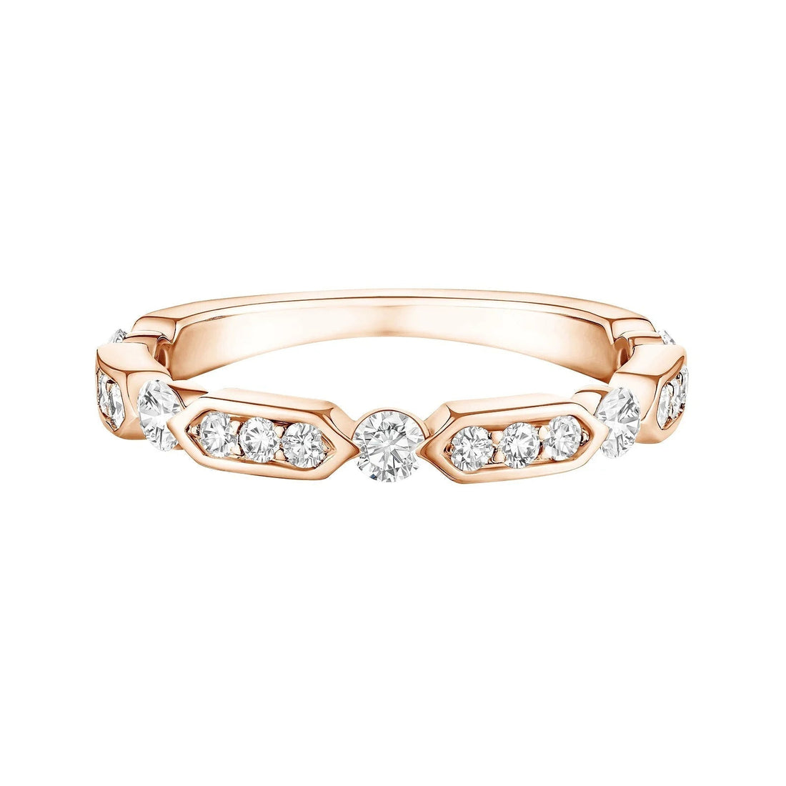 ROUND SHAPED MOISSANITE MINIMALIST WEDDING BAND Mapple Gems