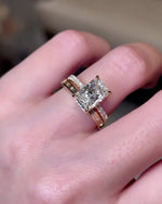 Load image into Gallery viewer, Radiant Cut Moissanite Bridal Ring Set – Engagement &amp; Wedding Set for Women
