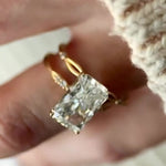 Load image into Gallery viewer, Radiant Cut Moissanite Bridal Set – Engagement Ring with Matching Stackable Band