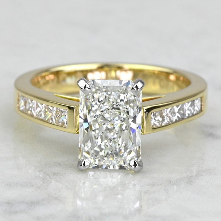 2.50 CT Radiant Cut Pave Lab Grown Diamond Engagement Ring Mapple Gems