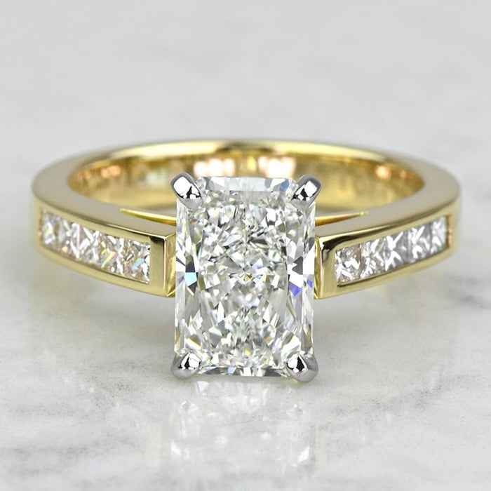 2.50 CT Radiant Cut Pave Lab Grown Diamond Engagement Ring Mapple Gems