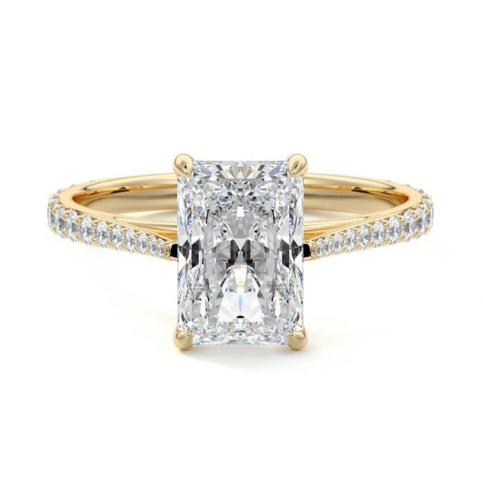 2.50 CT Radiant Cut Lab Grown Diamond Pave Engagement Ring Mapple Gems