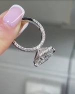 Load image into Gallery viewer, 4 CT Radiant Cut Moissanite Engagement Ring – Hidden Halo Solitaire Ring in 14K/18K Solid Gold, 4-Prong Promise Ring Gift for Her
