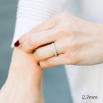 Load image into Gallery viewer, 2.7mm Round Brilliant Cut 7 Stone Eternity Wedding Band Mapple Gems
