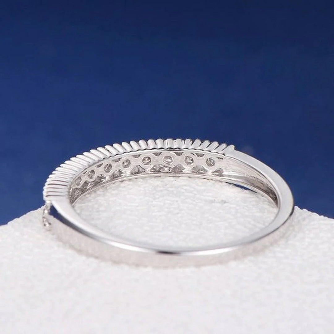 Round Brilliant Cut Channel Set Half Eternity Wedding Band Mapple Gems