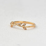Load image into Gallery viewer, Round Brilliant Cut Curved Vintage Style Bridal Wedding Band Mapple Gems
