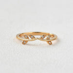 Load image into Gallery viewer, Round Brilliant Cut Curved Vintage Style Bridal Wedding Band Mapple Gems
