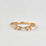 Load image into Gallery viewer, Round Brilliant Cut Curved Vintage Style Bridal Wedding Band Mapple Gems
