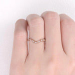 Load image into Gallery viewer, 0.20CTW Round Brilliant Cut Curved Vintage Style Moissanite Wedding Band Mapple Gems

