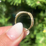 Load image into Gallery viewer, 0.25CTW Round Brilliant Cut Curved Vintage Style Moissanite Wedding Band Mapple Gems
