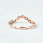 Load image into Gallery viewer, 0.20CTW Round Brilliant Cut Curved Vintage Style Moissanite Wedding Band Mapple Gems
