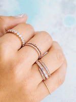 Load image into Gallery viewer, 0.35CTW Round Brilliant Cut Half Eternity Perfect Moissanite Wedding Band Mapple Gems
