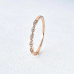 Load image into Gallery viewer, 0.10CTW Round Brilliant Cut Half Eternity Thine Vintage Wedding Band Mapple Gems
