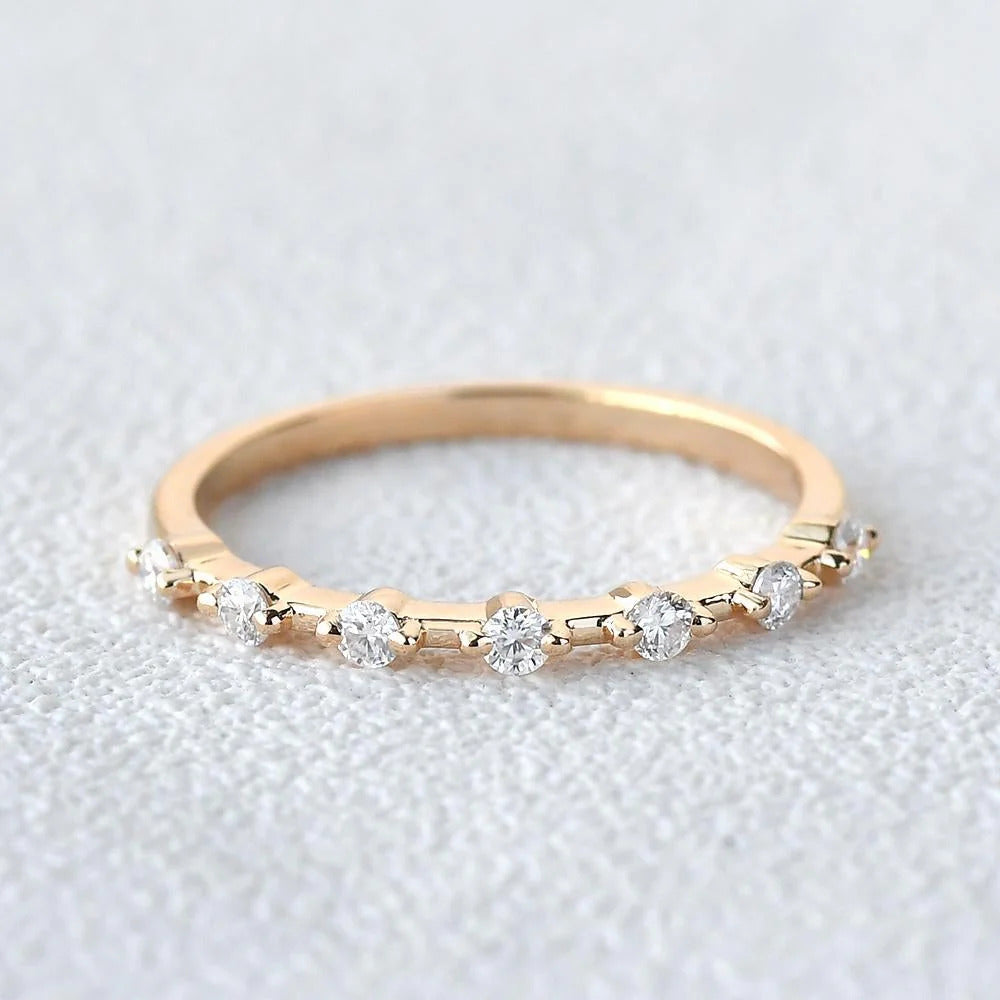 0.20CTW Round Brilliant Cut Two Prong Perfect Wedding Band Mapple Gems