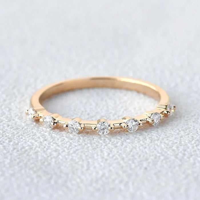 0.20CTW Round Brilliant Cut Two Prong Perfect Wedding Band Mapple Gems