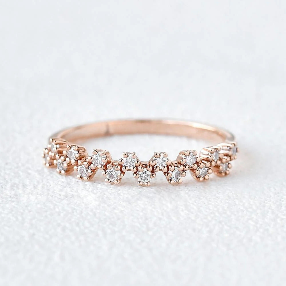 0.17CTW Round Brilliant Cut Unique Anniversary Wedding Band Mapple Gems