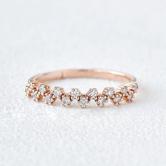 0.17CTW Round Brilliant Cut Unique Anniversary Wedding Band Mapple Gems