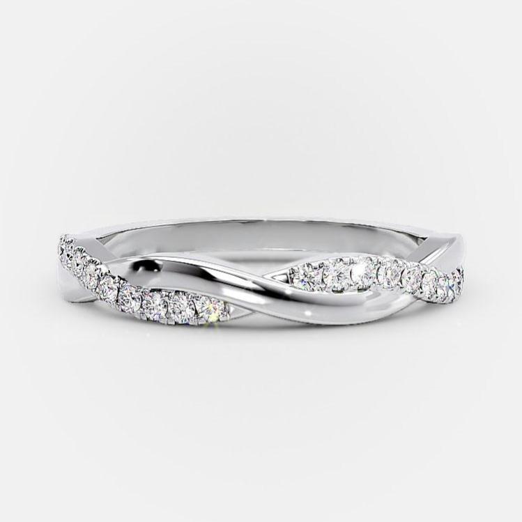 0.20 CT Round Cut Lab Grown Diamond Wedding Band For her Mapple Gems