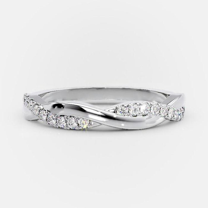 0.20 CT Round Cut Lab Grown Diamond Wedding Band For her Mapple Gems