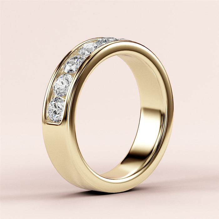 1.00 TCW Round Cut Lab Grown Diamond Wedding Band Gift For Her Mapple Gems