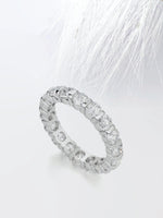 Load image into Gallery viewer, Round Cut Moissanite Bar Set Diamond Wedding Band for Her Mapple Gems
