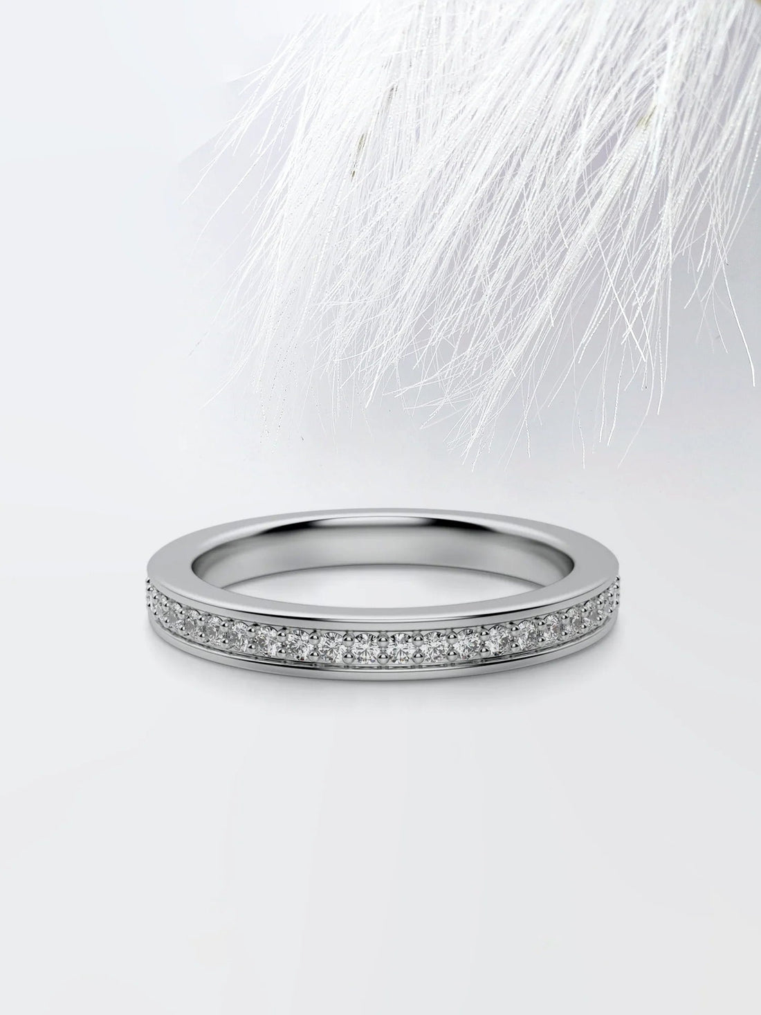 Round Cut Moissanite Channel Set Diamond Wedding Band Mapple Gems