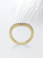 Load image into Gallery viewer, Round Cut Moissanite Curved Diamond Wedding Band for Women Mapple Gems
