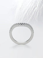 Load image into Gallery viewer, Round Cut Moissanite Curved Diamond Wedding Band for Women Mapple Gems
