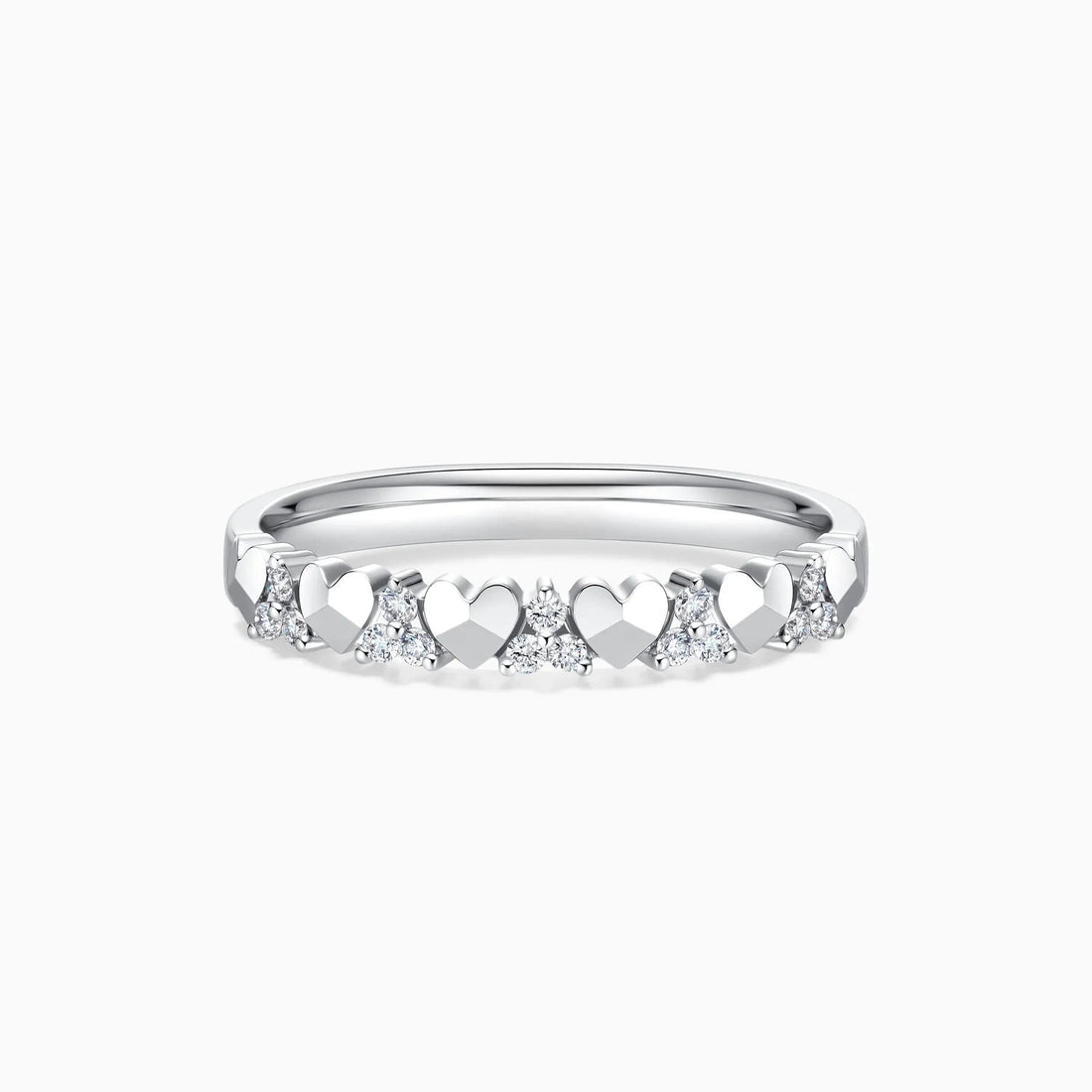 Round Cut Moissanite Diamond Unique Wedding Band Mapple Gems