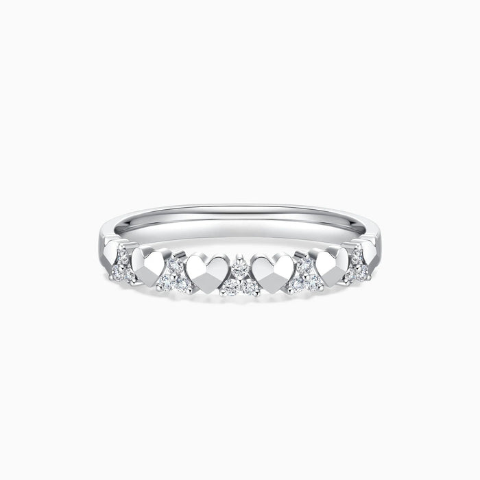 Round Cut Moissanite Diamond Unique Wedding Band Mapple Gems