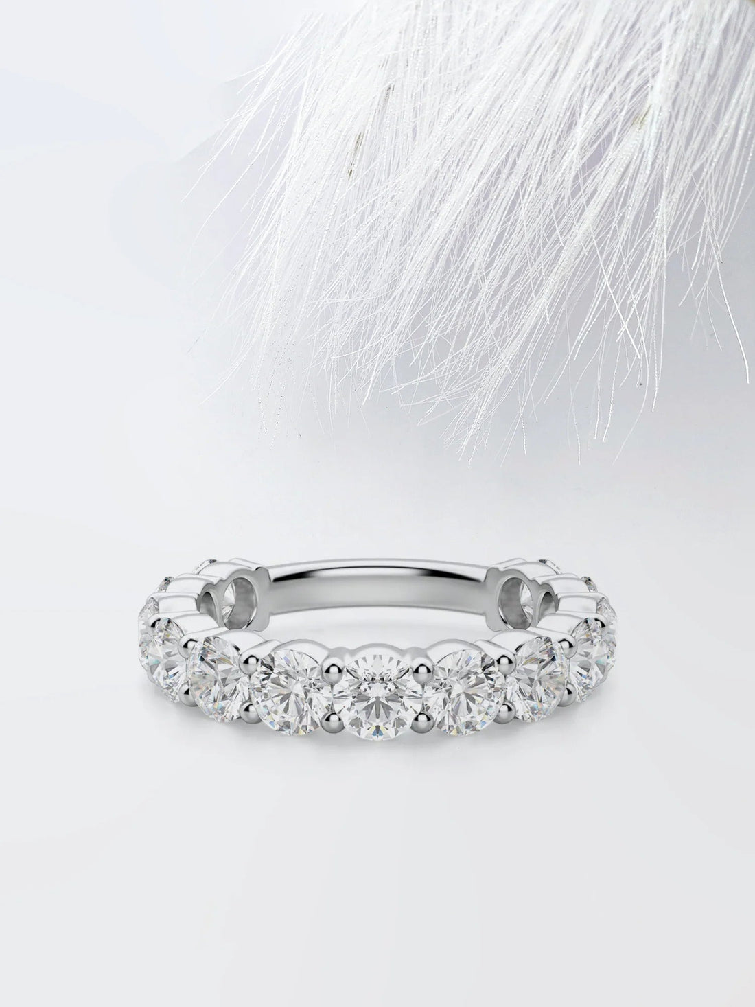 Round Cut Moissanite Eternity Diamond Wedding Band Mapple Gems