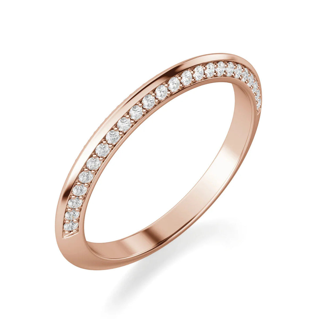 Round Cut Moissanite Two Row Eternity Diamond Wedding Band Mapple Gems