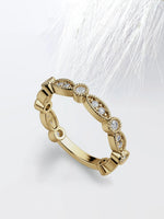 Load image into Gallery viewer, Round Cut Moissanite Vintage Diamond Wedding Band in Solid Gold Mapple Gems
