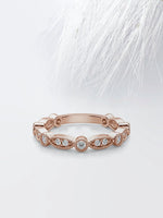 Load image into Gallery viewer, Round Cut Moissanite Vintage Diamond Wedding Band in Solid Gold Mapple Gems
