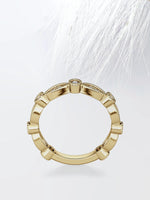 Load image into Gallery viewer, Round Cut Moissanite Vintage Diamond Wedding Band in Solid Gold Mapple Gems
