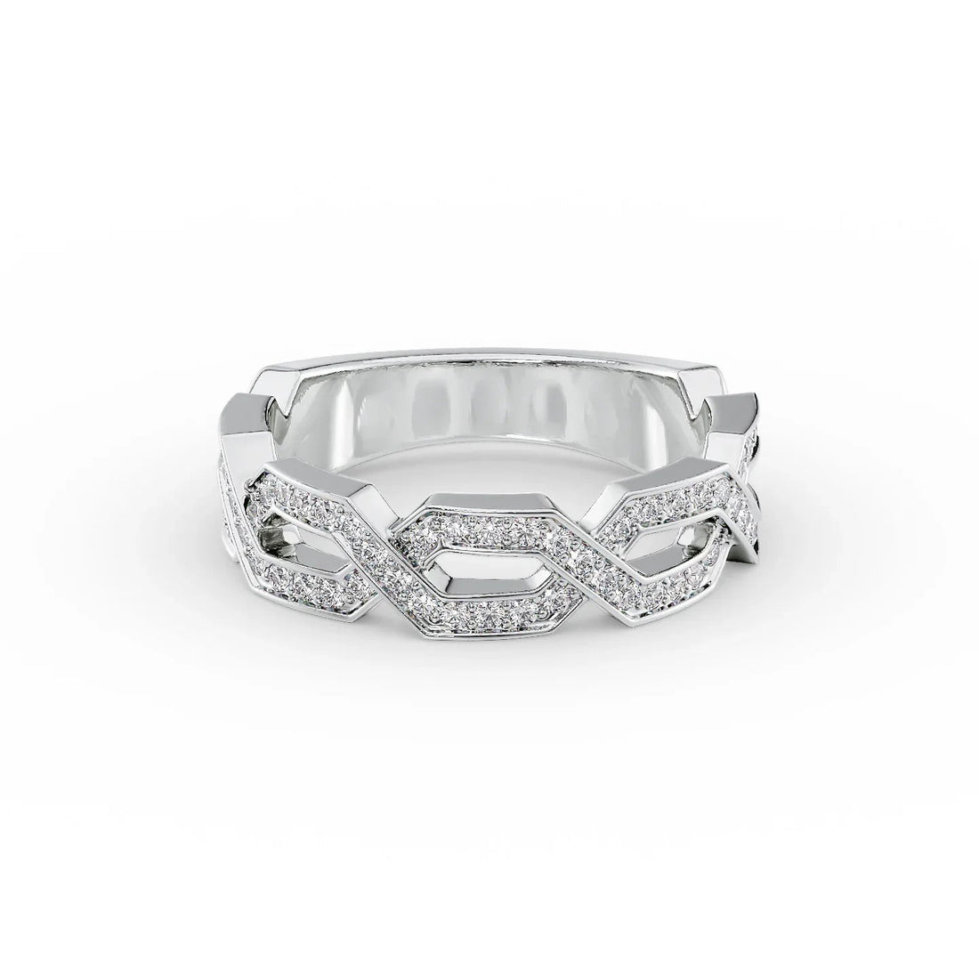 1.50 TCW Round Cut Moissanite Wedding Band Mapple Gems