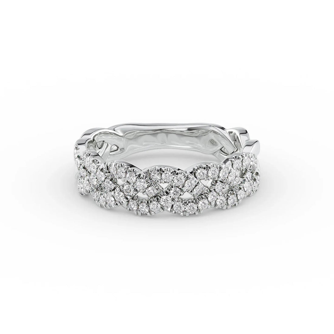 1.50 TCW Round Cut Moissanite Unique Wedding Band Mapple Gems