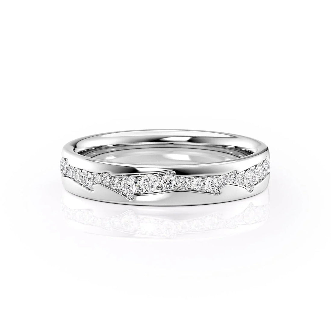 1.00 TCW Round Cut Moissanite Wedding Band for her Mapple Gems