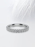 Load image into Gallery viewer, Round Cut Moissanite scalloped pave Diamond Wedding Band
