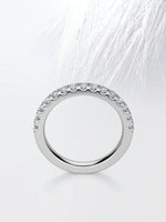 Load image into Gallery viewer, Round Cut Moissanite scalloped pave Diamond Wedding Band
