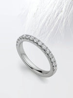 Load image into Gallery viewer, Round Cut Moissanite scalloped pave Diamond Wedding Band
