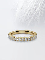 Load image into Gallery viewer, Round Cut Moissanite scalloped pave Diamond Wedding Band
