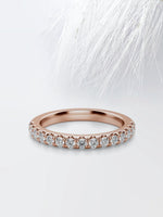 Load image into Gallery viewer, Round Cut Moissanite scalloped pave Diamond Wedding Band
